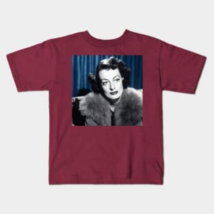 Pensive Joan Crawford looking to side Kids T-Shirt